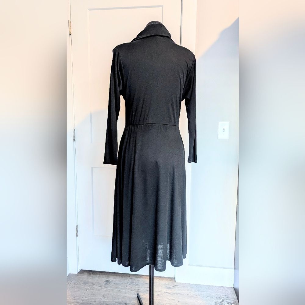 Vintage Byer Too! Juniors sz 5 dress black witchy cowl neck 3/4 sleeve witchy - Picture 2 of 4